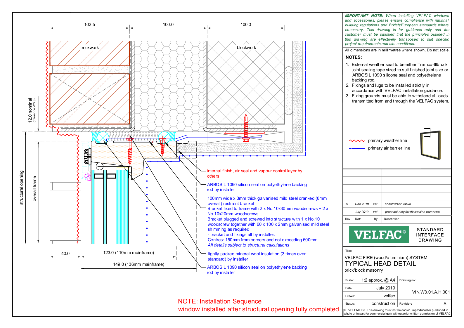 VELFAC Fire element, head detail (VIN.W3.01.A.H.001 A - Head)